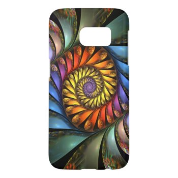 Colorful Abstract Floral Spiral Samsung Galaxy S7 Case by skellorg at Zazzle