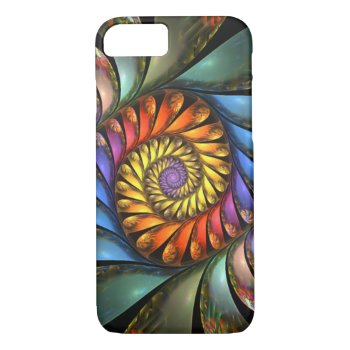 Colorful Abstract Floral Spiral Harmonium Iphone 8/7 Case by skellorg at Zazzle