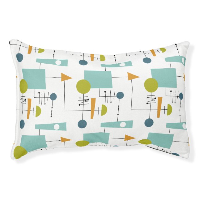 Colorful Abstract Flow Chart Mid-Century Pet Bed (Front)