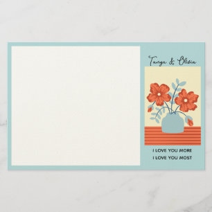 Colorful abstract flower arrangement illustration stationery