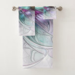 Colorful Abstract Flower Modern Floral Fractal Art Bath Towel Set
