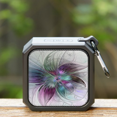 Colorful Abstract Flower Modern Floral Fractal Art Bluetooth Speaker