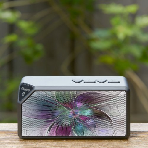 Colorful Abstract Flower Modern Floral Fractal Art Bluetooth Speaker