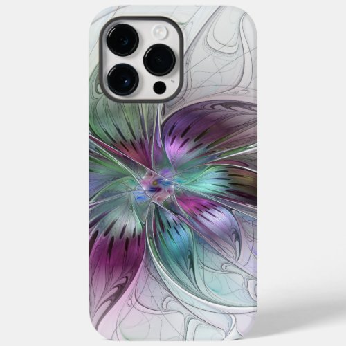 Colorful Abstract Flower Modern Floral Fractal Art Case_Mate iPhone 14 Pro Max Case