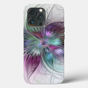 Colorful Abstract Flower Modern Floral Fractal Art iPhone 13 Pro Case