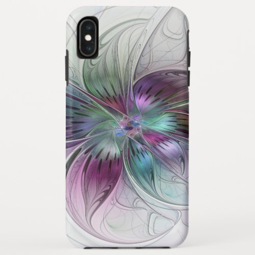 Colorful Abstract Flower Modern Floral Fractal Art iPhone XS Max Case