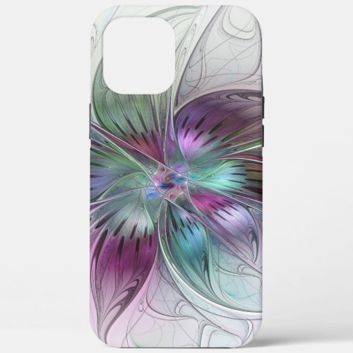 Colorful Abstract Flower Modern Floral Fractal Art iPhone 12 Pro Max Case