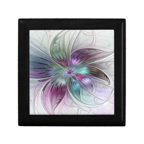 Colorful Abstract Flower Modern Floral Fractal Art Gift Box
