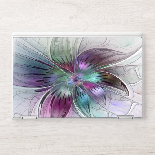 Colorful Abstract Flower Modern Floral Fractal Art HP Laptop Skin
