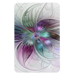 Colorful Abstract Flower Modern Floral Fractal Art Magnet
