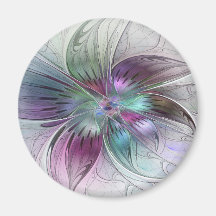 Colorful Abstract Flower Modern Floral Fractal Art