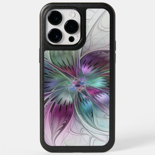 Colorful Abstract Flower Modern Floral Fractal Art OtterBox iPhone 14 Pro Max Case