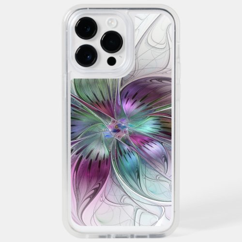 Colorful Abstract Flower Modern Floral Fractal Art OtterBox iPhone 14 Pro Max Case
