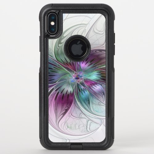 Colorful Abstract Flower Modern Floral Fractal Art OtterBox Commuter iPhone XS Max Case