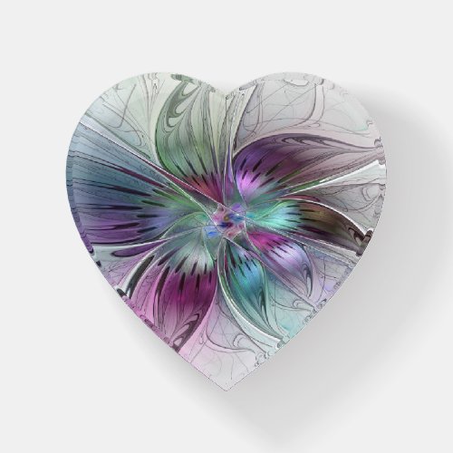 Colorful Abstract Flower Modern Floral Fractal Art Paperweight