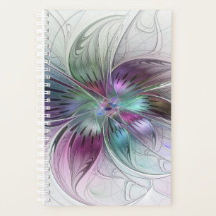 Colorful Abstract Flower Modern Floral Fractal Art Planner