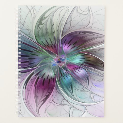 Colorful Abstract Flower Modern Floral Fractal Art Planner