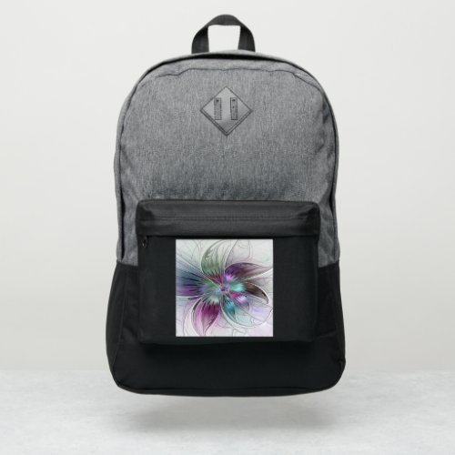 Colorful Abstract Flower Modern Floral Fractal Art Port Authority Backpack