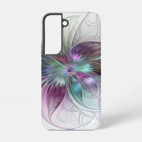 Colorful Abstract Flower Modern Floral Fractal Art Samsung Galaxy S22 Case