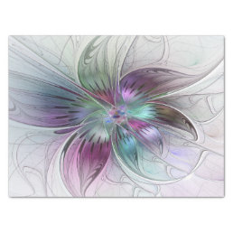 Colorful Abstract Flower Modern Floral Fractal Art Tissue Paper