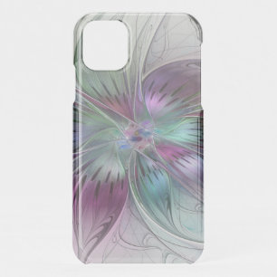 Colorful Abstract Flower Modern Floral Fractal Art iPhone 11 Case