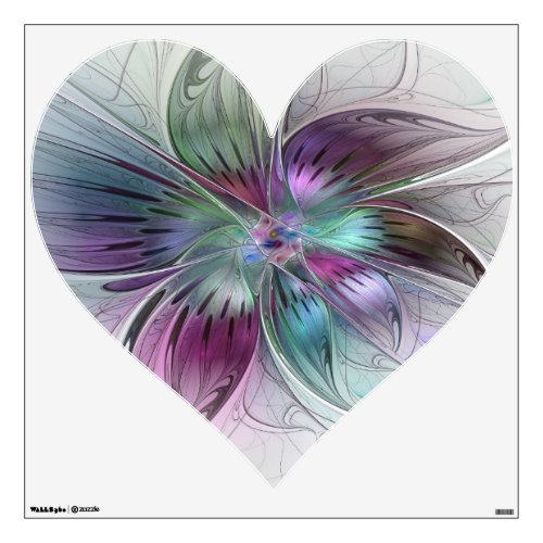 Colorful Abstract Flower Modern Floral Fractal Art Wall Decal