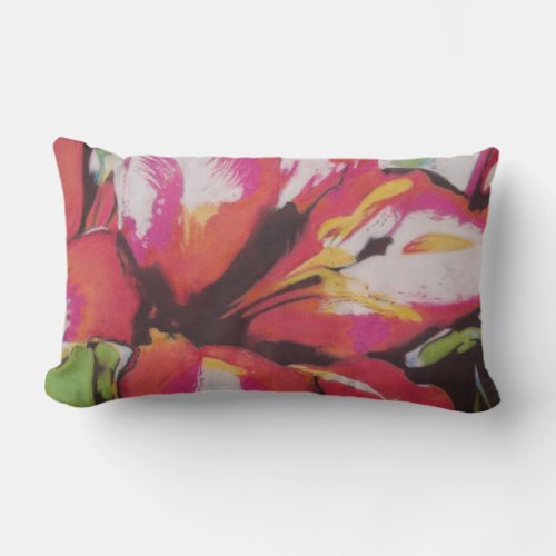 colorful abstract flower picture contempory lumbar pillow