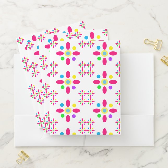 Colorful Abstract Flower  Pocket Folder (In Situ)