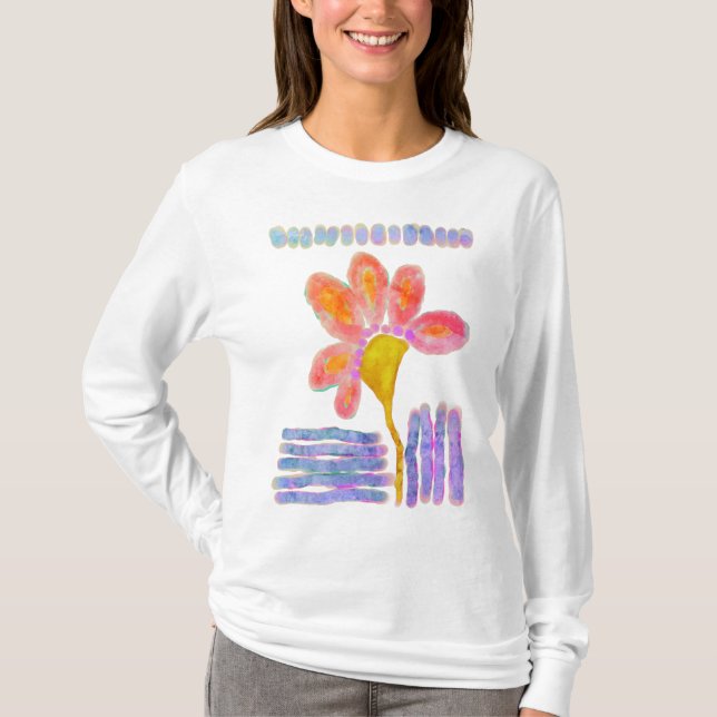 Colorful Abstract Flower Wearable Art T-Shirt (Front)