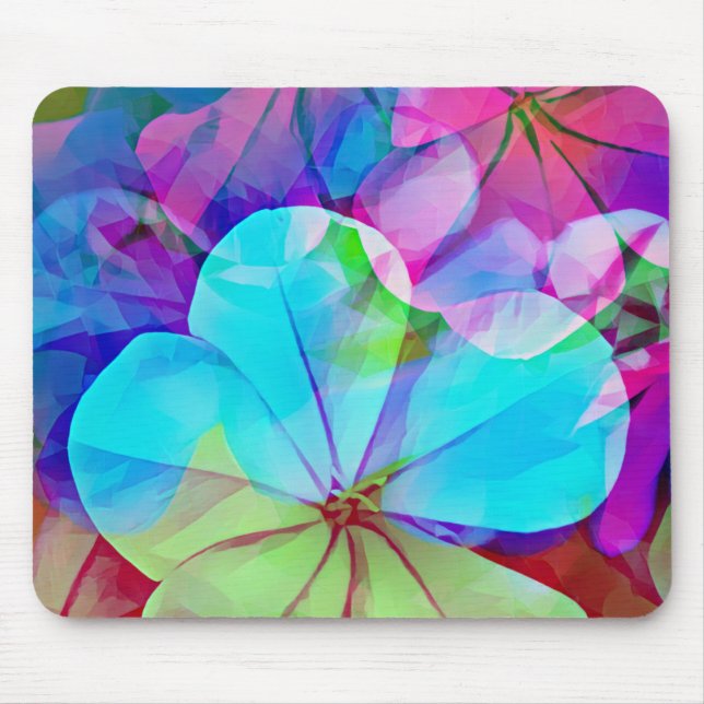 Colorful Abstract Flowers Art Mouse Pad (Front)