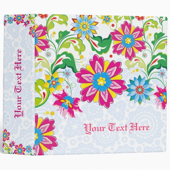 Colorful Abstract Flowers Binder (Front/Spine)