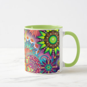 Colorful Abstract Flowers Coffee Mug