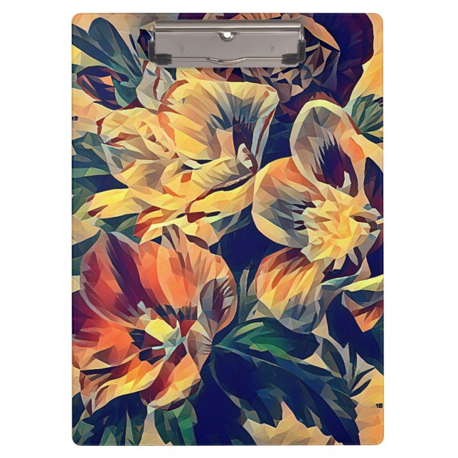 colorful abstract flowers nature original art   clipboard (Front)