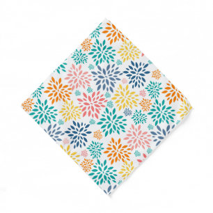 Colorful abstract flowers pattern bandana