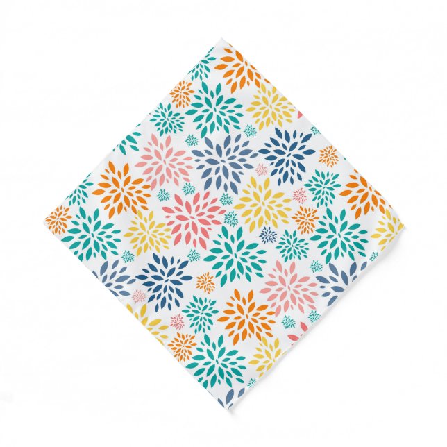 Colorful abstract flowers pattern bandana (Front)