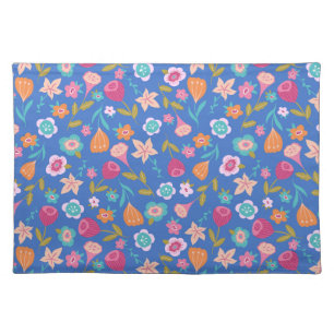 colorful abstract flowers pattern cloth placemat