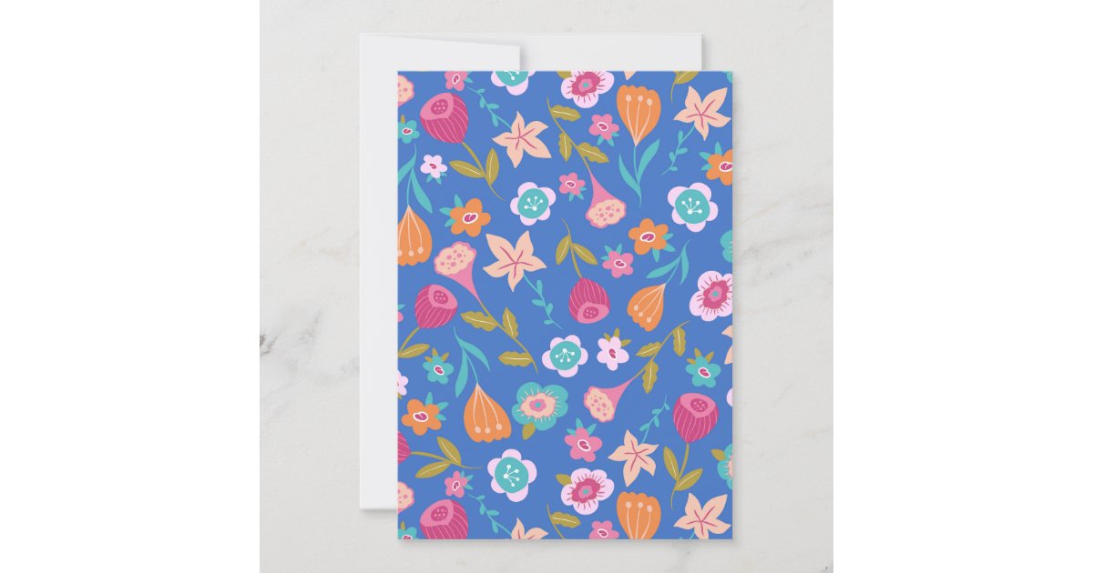colorful abstract flowers pattern invitation | Zazzle