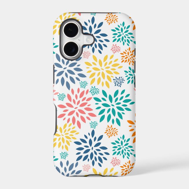 Colorful abstract flowers pattern iphone case (Back)
