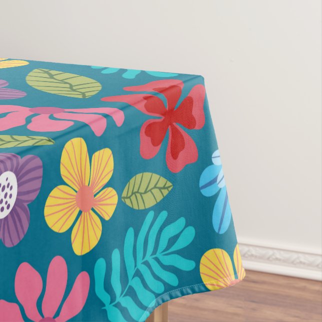 Colorful abstract flowers pattern tablecloth (In Situ)
