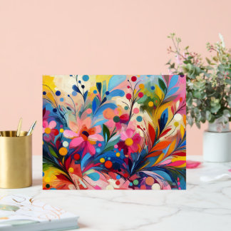 Colorful Abstract Flowers Vibrant Explosion Art Ch Acrylic Sign