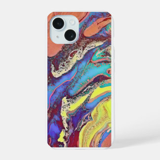 Colorful Abstract Fluid Art Swirl Design Phone iPhone 15 Case