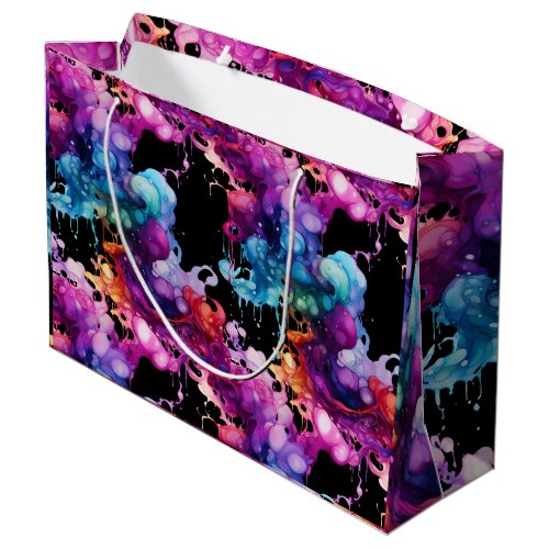 Colorful Abstract Fluid Art _ Vibrant and Dynamic  Large Gift Bag