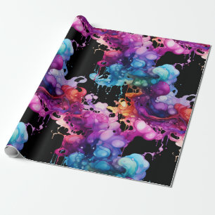 Colorful Abstract Fluid Art - Vibrant and Dynamic  Wrapping Paper