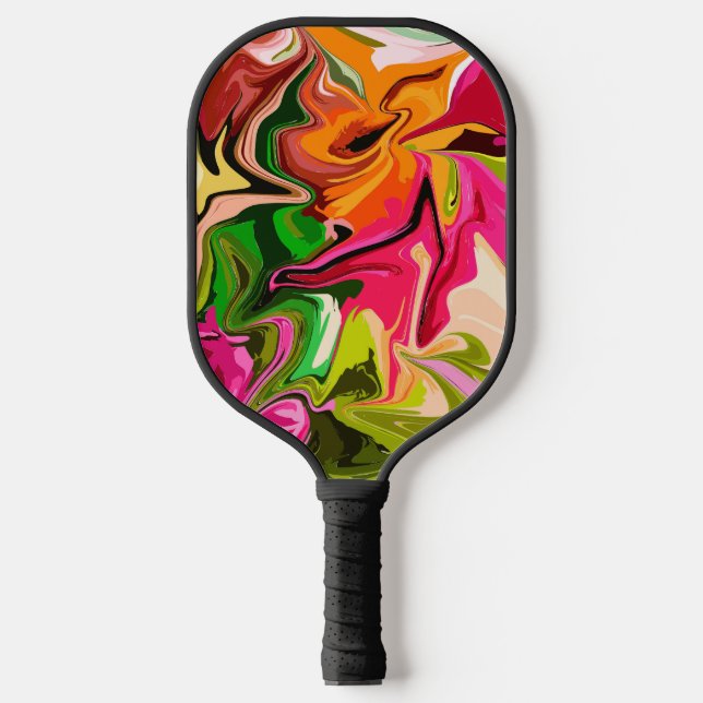 Colorful Abstract Fluid Style Background Pickleball Paddle (Front)