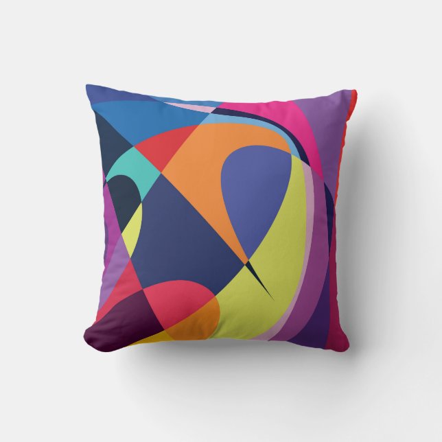 Colorful Abstract Fluid Style Background Throw Pillow (Front)