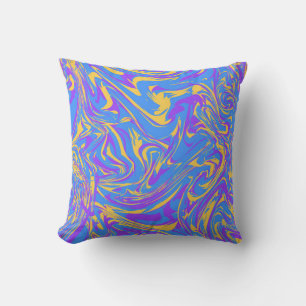 Colorful Abstract Fluid Style Background Throw Pillow