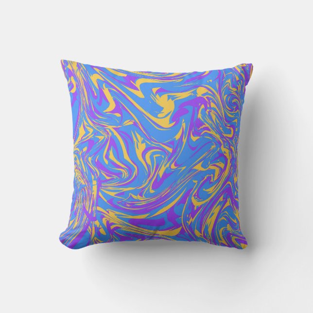 Colorful Abstract Fluid Style Background Throw Pillow (Front)