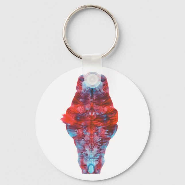 Colorful Abstract Folding Paint Symmetry by Kareem Keychain (Front)