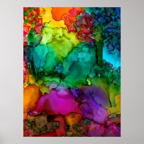 Colorful Abstract Forest Poster _ 18 x 24