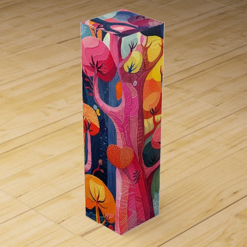 Colorful Abstract Forest Wine Gift Box